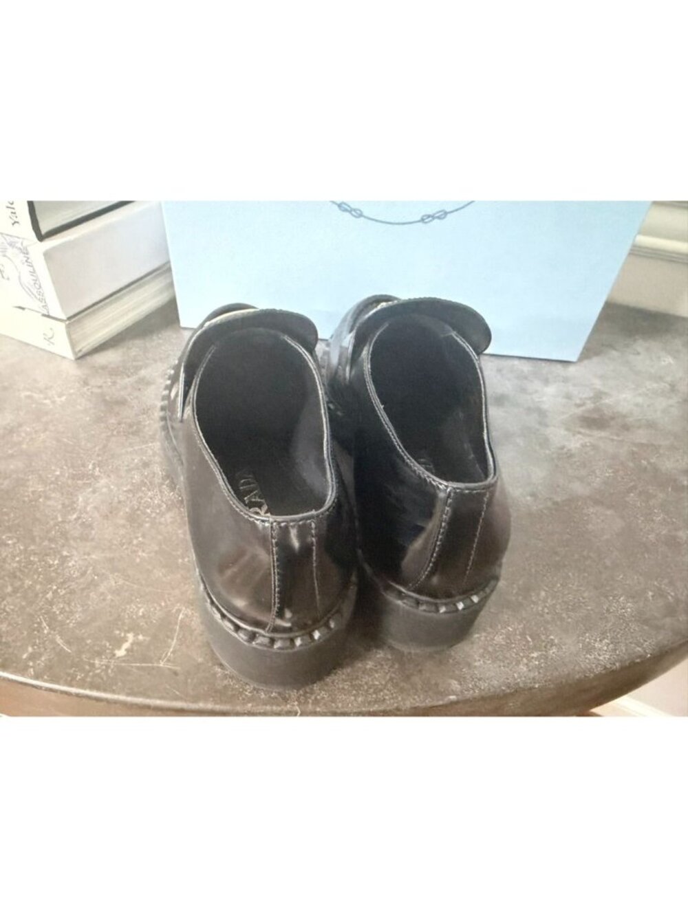 PRADA Chocolate brushed leather loafers Black Size 37 7 - Picture 4 of 9